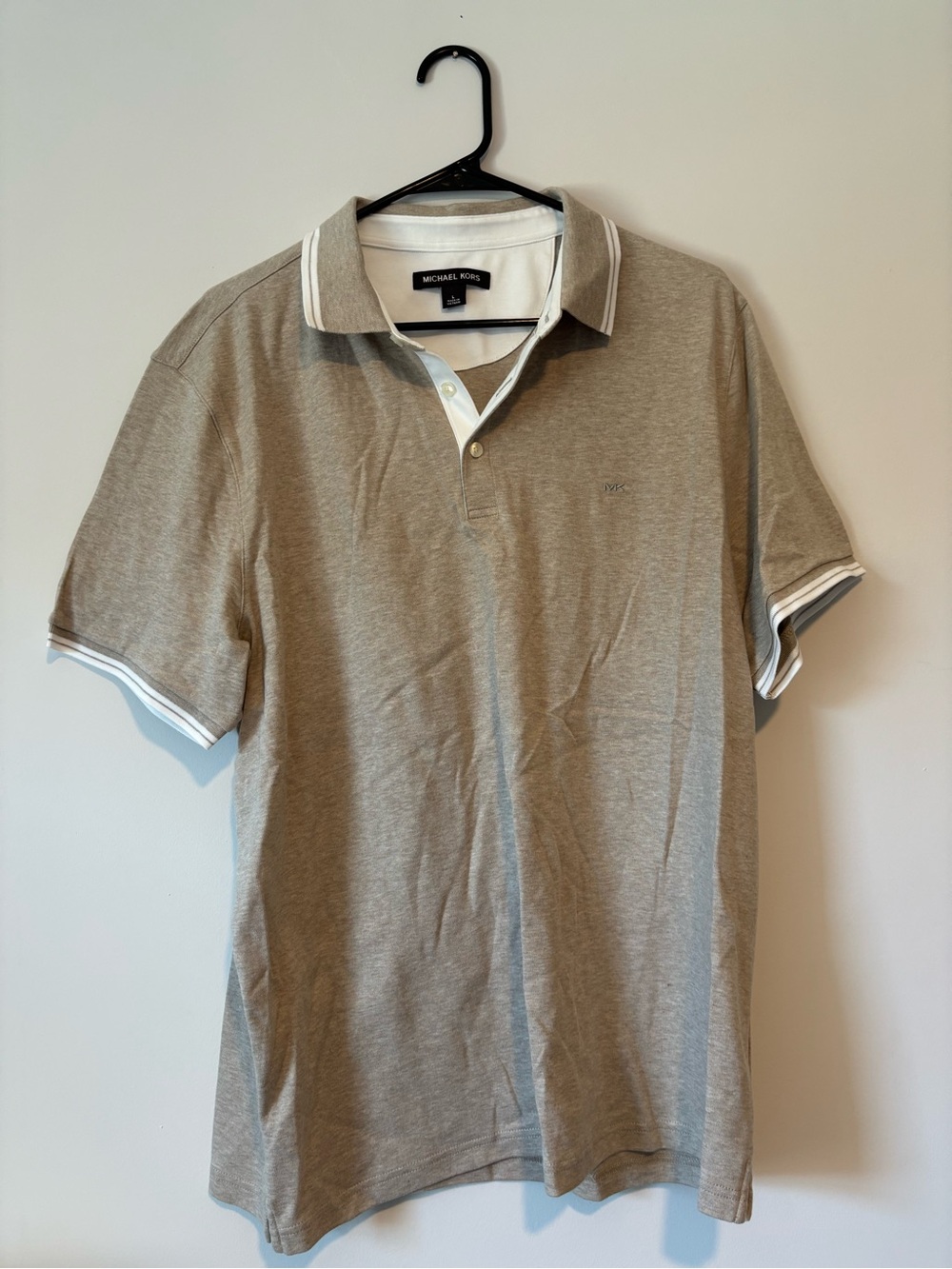Michael Kors Taupe Polo with White Trim